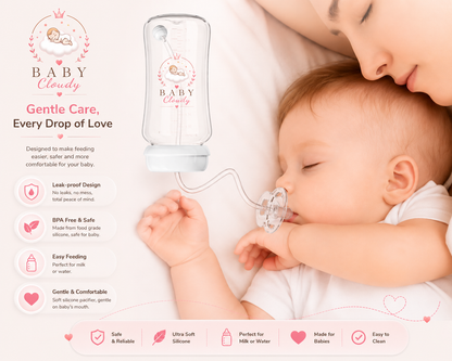 Biberon Paille Anti-Colique Premium Baby Cloudy™ ☁️🩷