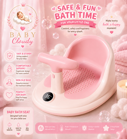 Siège de bain bébé de 0 à 36 mois avec support sécurisé
