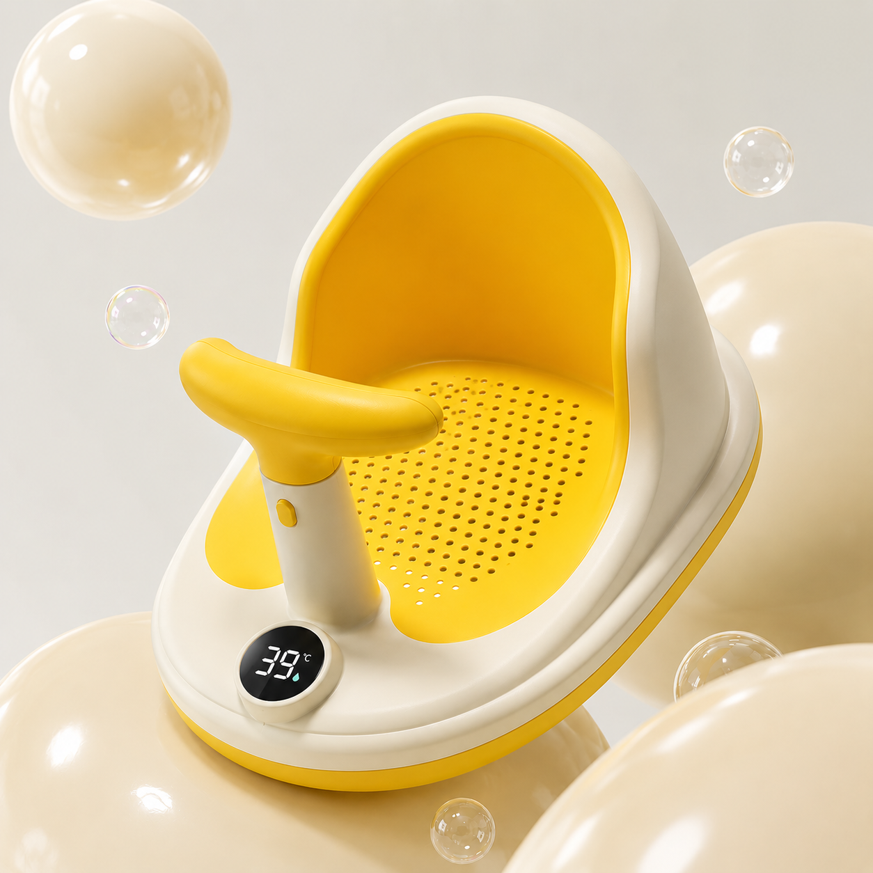 Siège de bain bébé BabyCloudy coloris jaune citron
